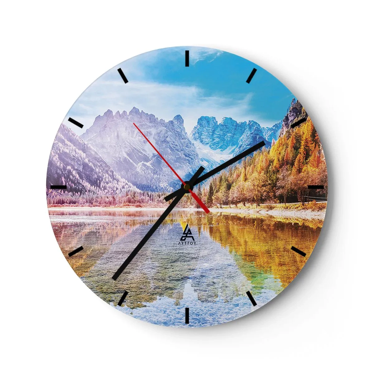 Horloge murale - Pendule murale - C'est déjà le printemps à la montagne - 40x40 cm