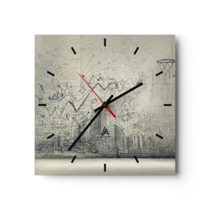Horloge murale - Pendule murale - Ma vie fantastique en ville - 40x40 cm