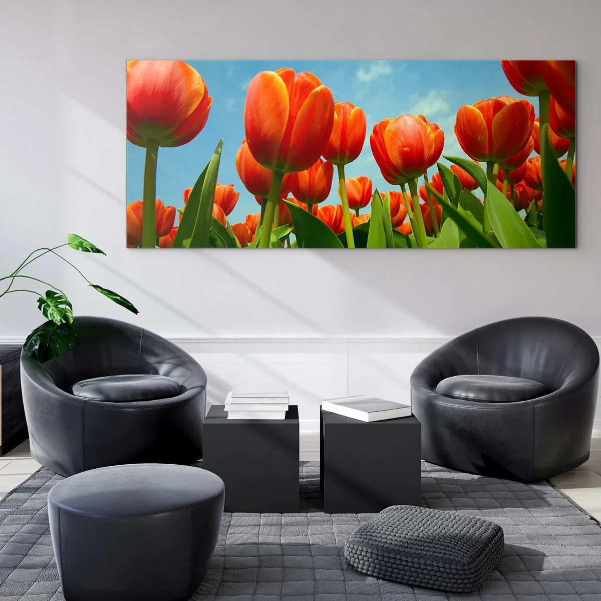Impression sur verre - Image sur verre - A part le ciel bleu, ils n'ont besoin de rien dans leur vie - 90x30 cm