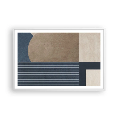 Affiche dans un cadre blanc - Poster - Composition simple et en rondeur - 91x61 cm