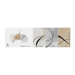 Échantillon de Papier Peint Premium Canvas - Perles d'air - Abstraction, Morceau, Modèle moderne - 100x30 cm