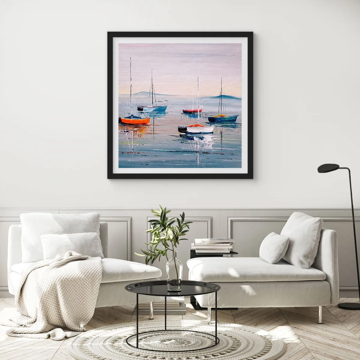 Affiche dans un cadre noir - Poster - Un repos bien mérité - 30x30 cm