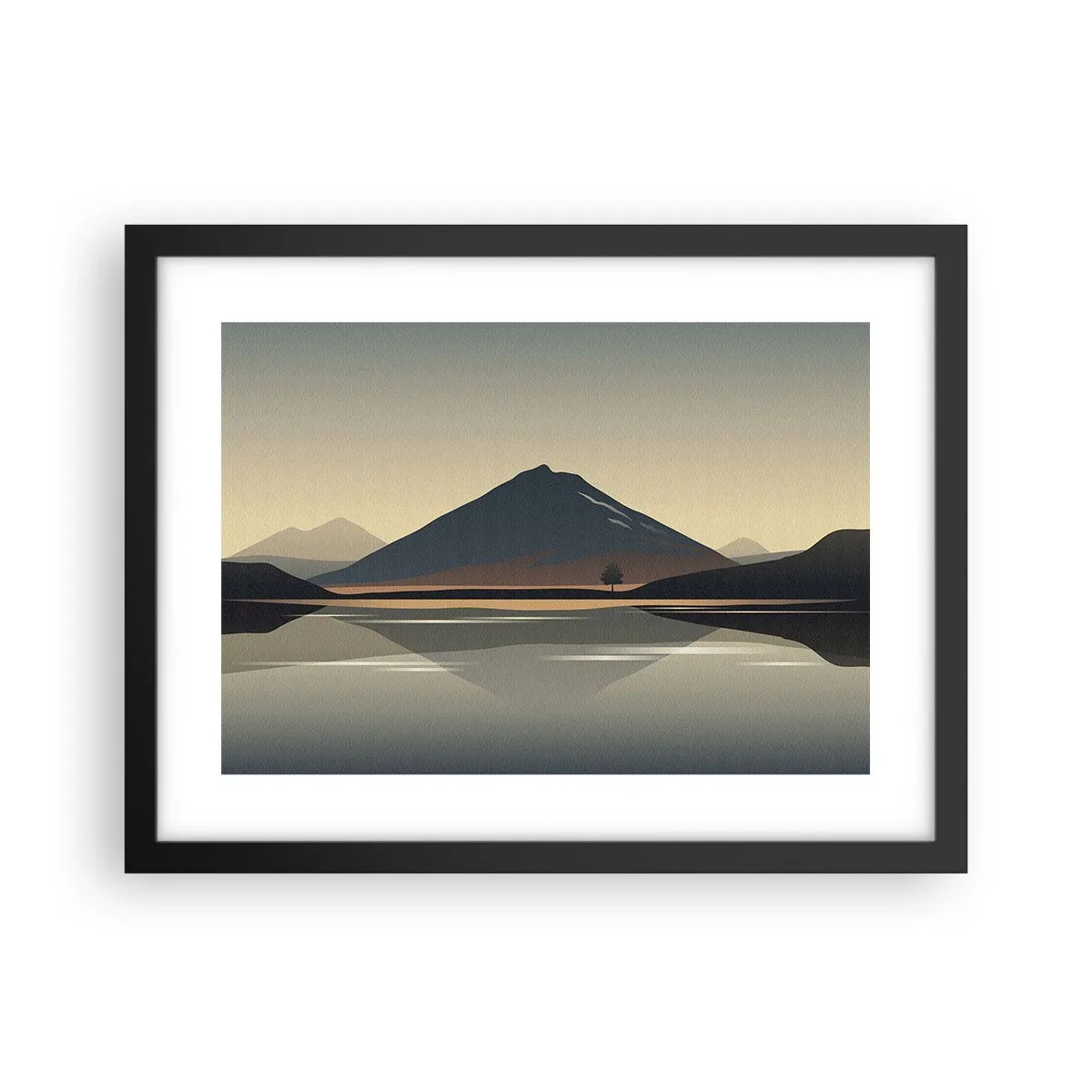 Affiche dans un cadre noir - Poster - Reflet de miroir - 40x30 cm