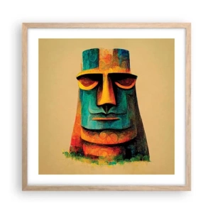 Affiche dans un chêne clair - Poster - Statuesque et sympathique - 50x50 cm