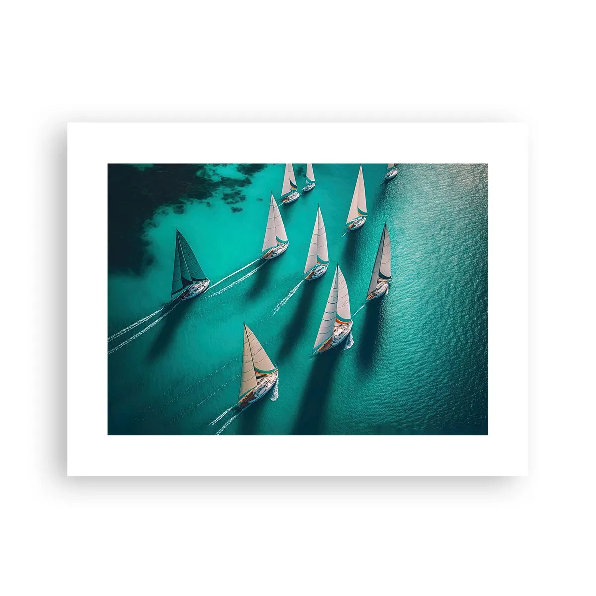 Affiche - Poster - Dans une compétition avec le vent - 40x30 cm