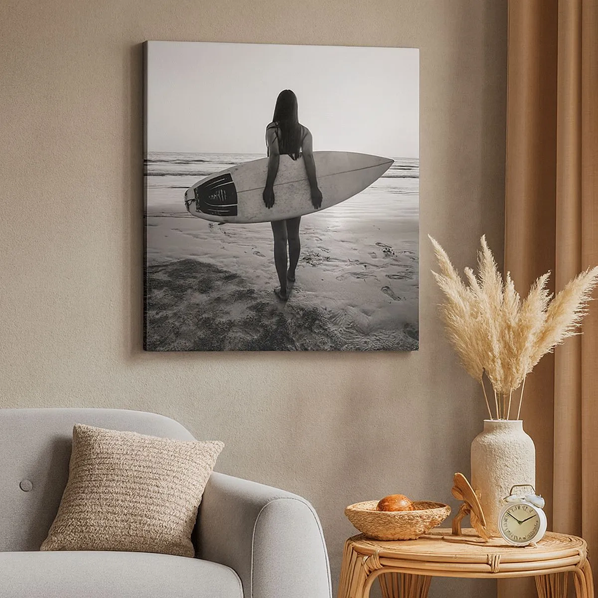 Impression sur toile - Image sur toile - Fille des vagues de la mer - 30x30 cm