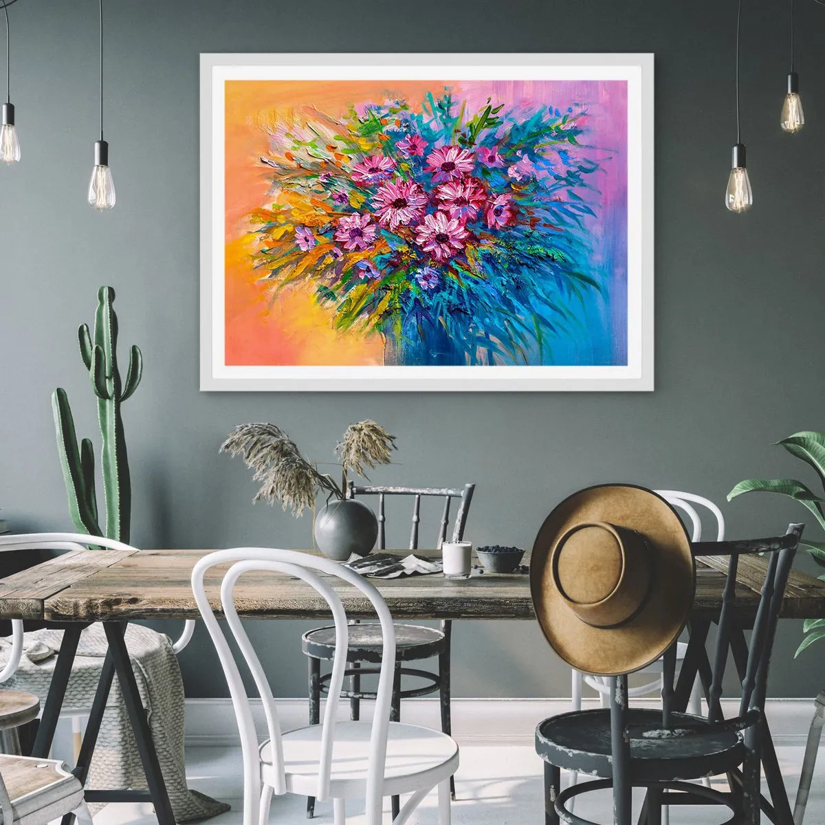 Affiche dans un cadre blanc - Poster - Énergie de la vie - 91x61 cm