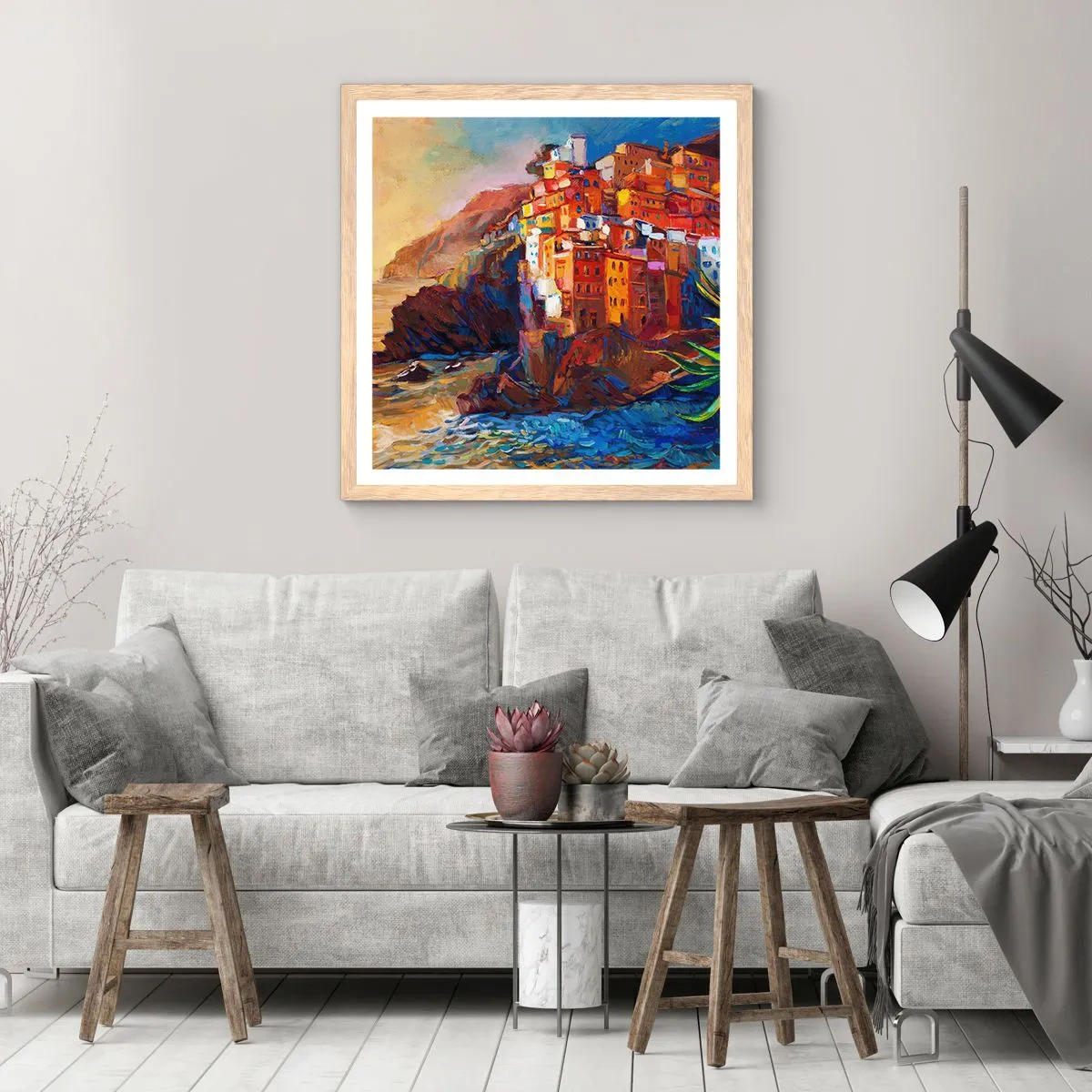 Affiche dans un chêne clair - Poster - Climats italien - 60x60 cm