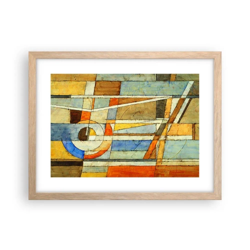 Affiche dans un chêne clair - Poster - Cubisme sur le chantier - 40x30 cm