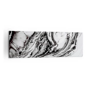 Impression sur toile - Image sur toile - Motif de marbre abstrait en noir et blanc - 160x50cm - Au début, c'était le chaos - Décoration murale moderne pour le salon et la chambre ARTTOR