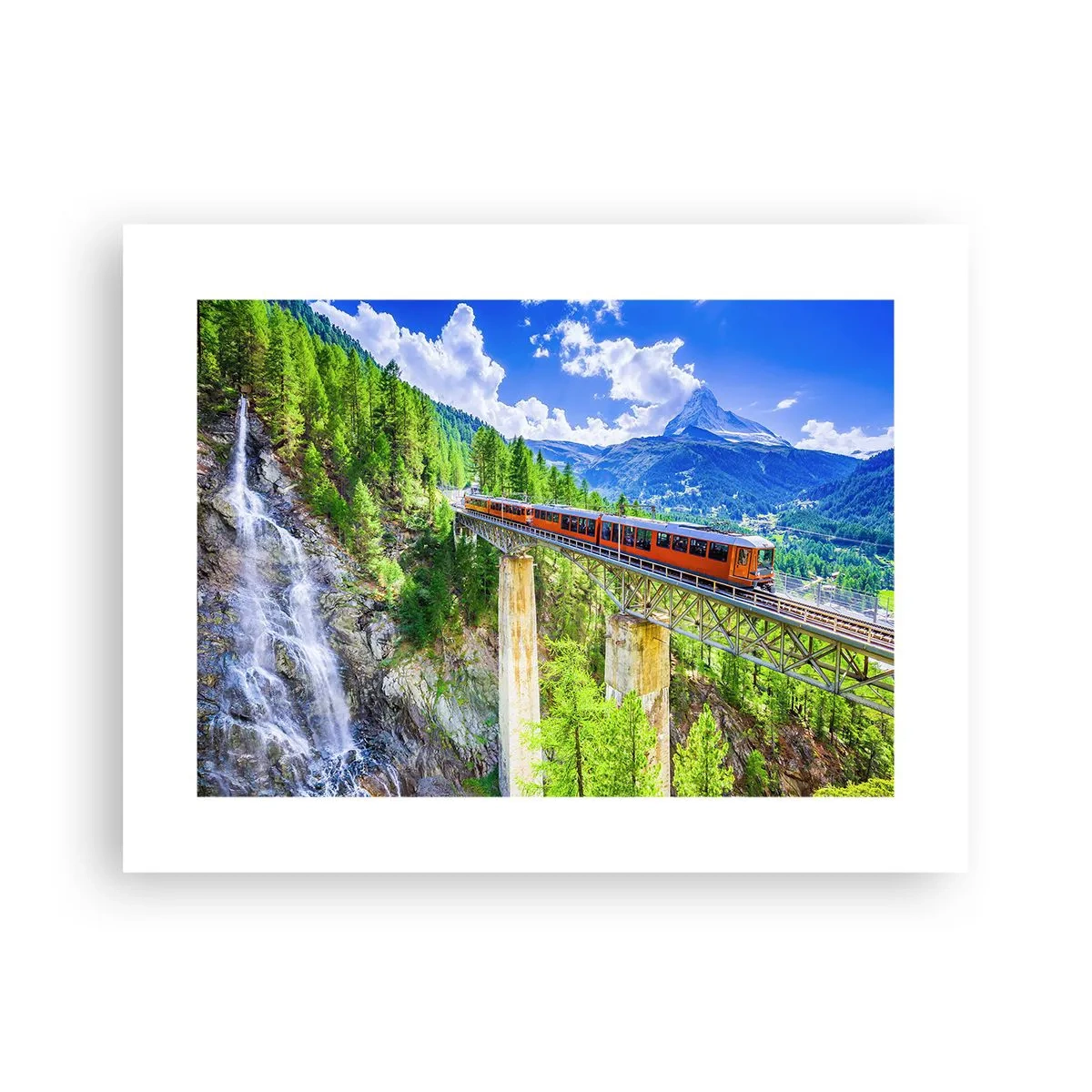 Affiche - Poster - Train dans les Alpes - 40x30 cm