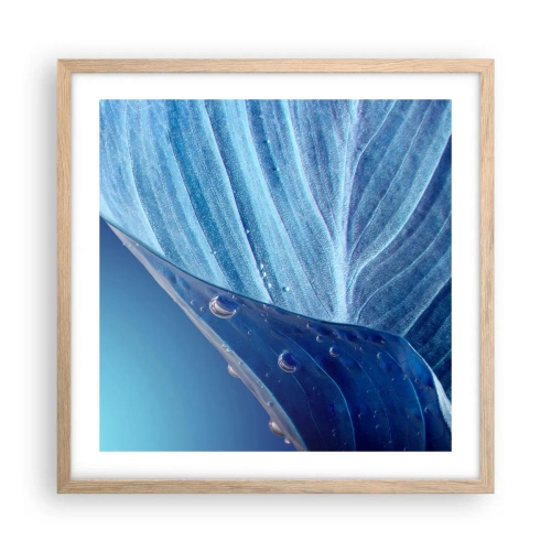 Affiche dans un chêne clair - Poster - Gouttes cachées du bleu - 50x50 cm