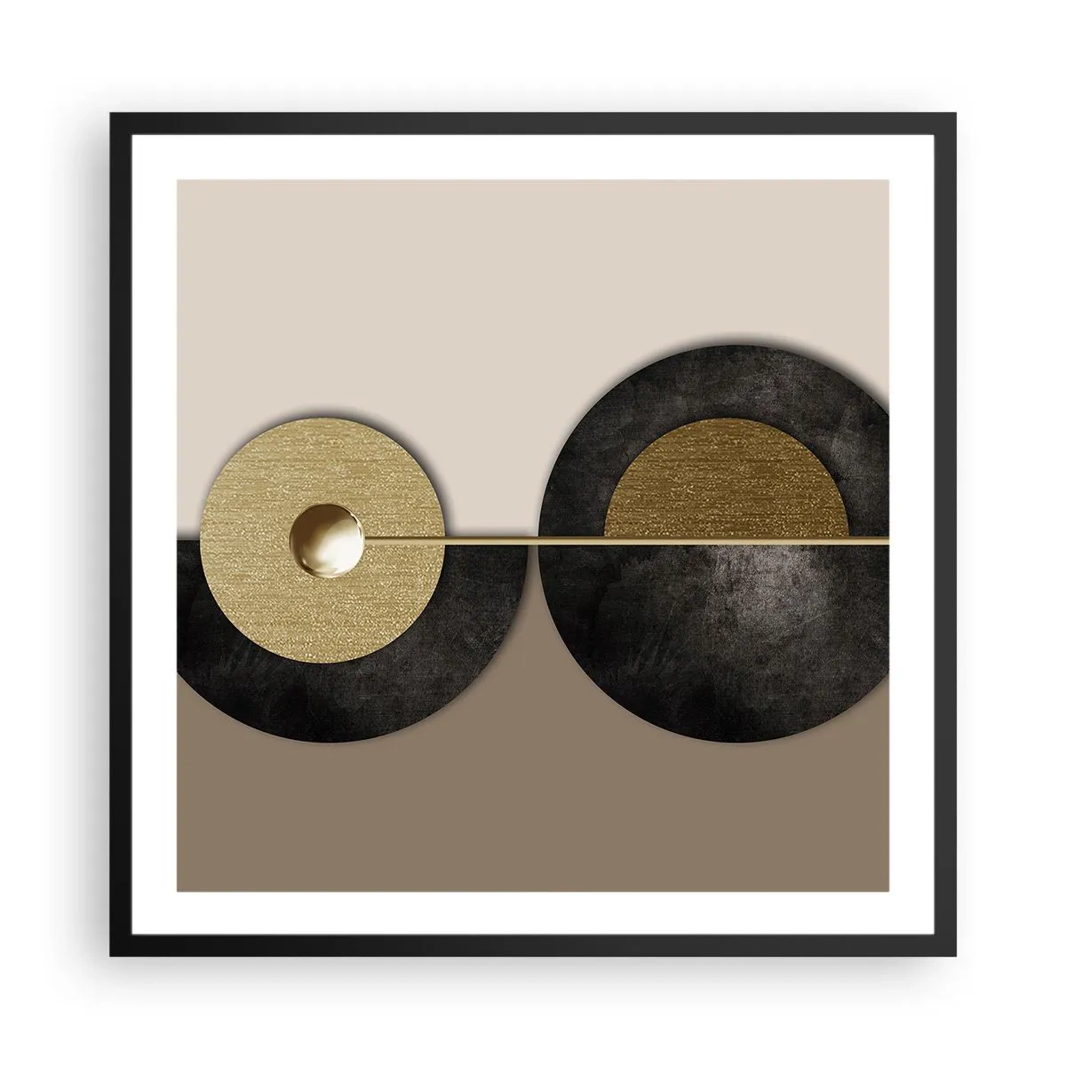Affiche dans un cadre noir - Poster - Variations autour du cercle - 60x60 cm