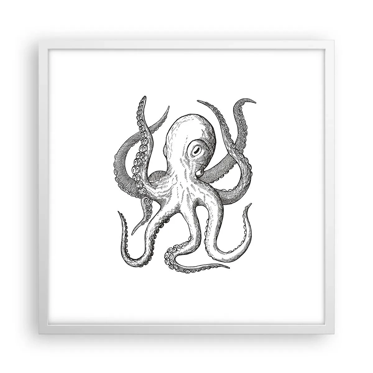 Affiche dans un cadre blanc - Poster - Dansant avec les vagues - 50x50 cm