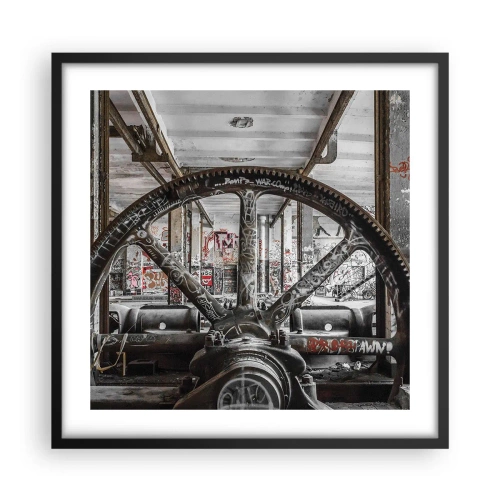 Affiche dans un cadre noir - Poster - Vie secrète d'une usine - 50x50 cm