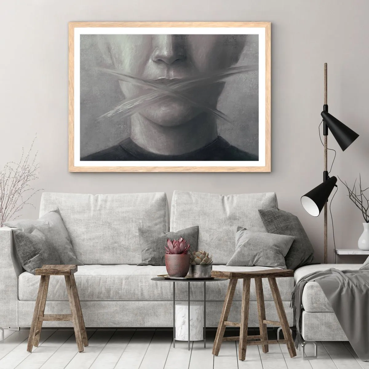 Affiche dans un chêne clair - Poster - Sans mot - 40x30 cm