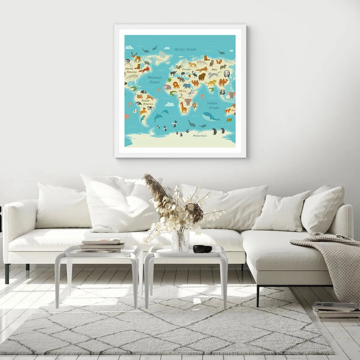 Affiche dans un cadre blanc - Poster - De bons voisins - 50x50 cm