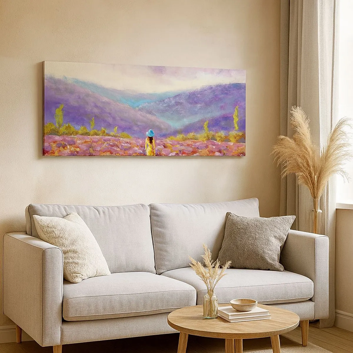 Impression sur toile - Image sur toile - Dans un monde lavande - 100x40 cm