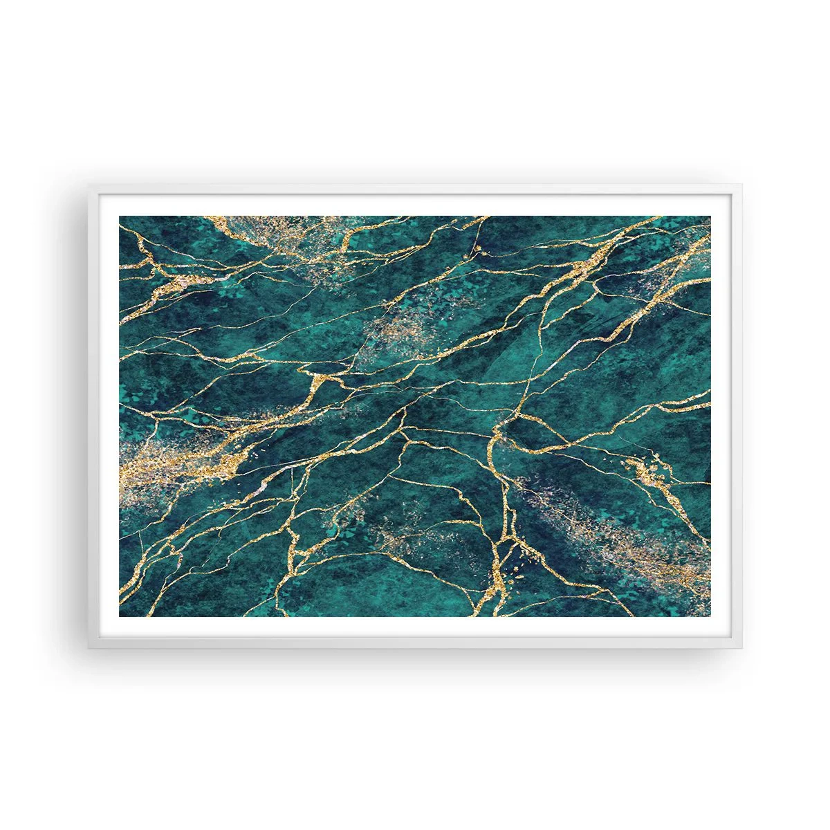 Affiche dans un cadre blanc - Poster - Mine d'or - 100x70 cm