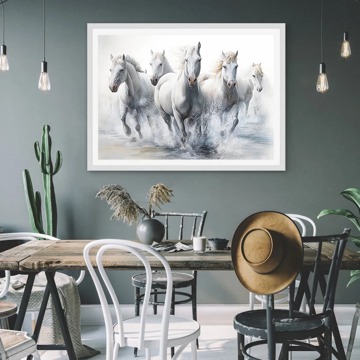 Affiche dans un cadre blanc - Poster - Magie blanche - 100x70 cm