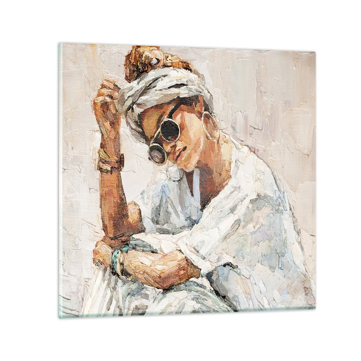 Impression sur verre - Image sur verre - Portrait en plein soleil - 30x30 cm