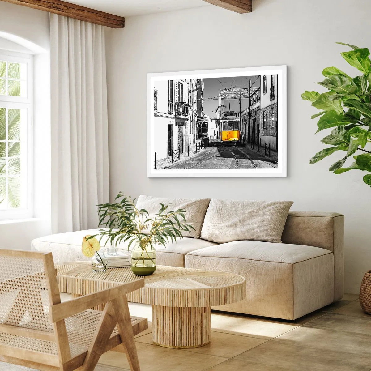 Affiche dans un cadre blanc - Poster - L'âme de Lisbonne - 50x40 cm