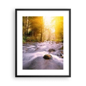 Affiche dans un cadre noir - Poster - Malachite dans un cadre argent et or - 40x50 cm