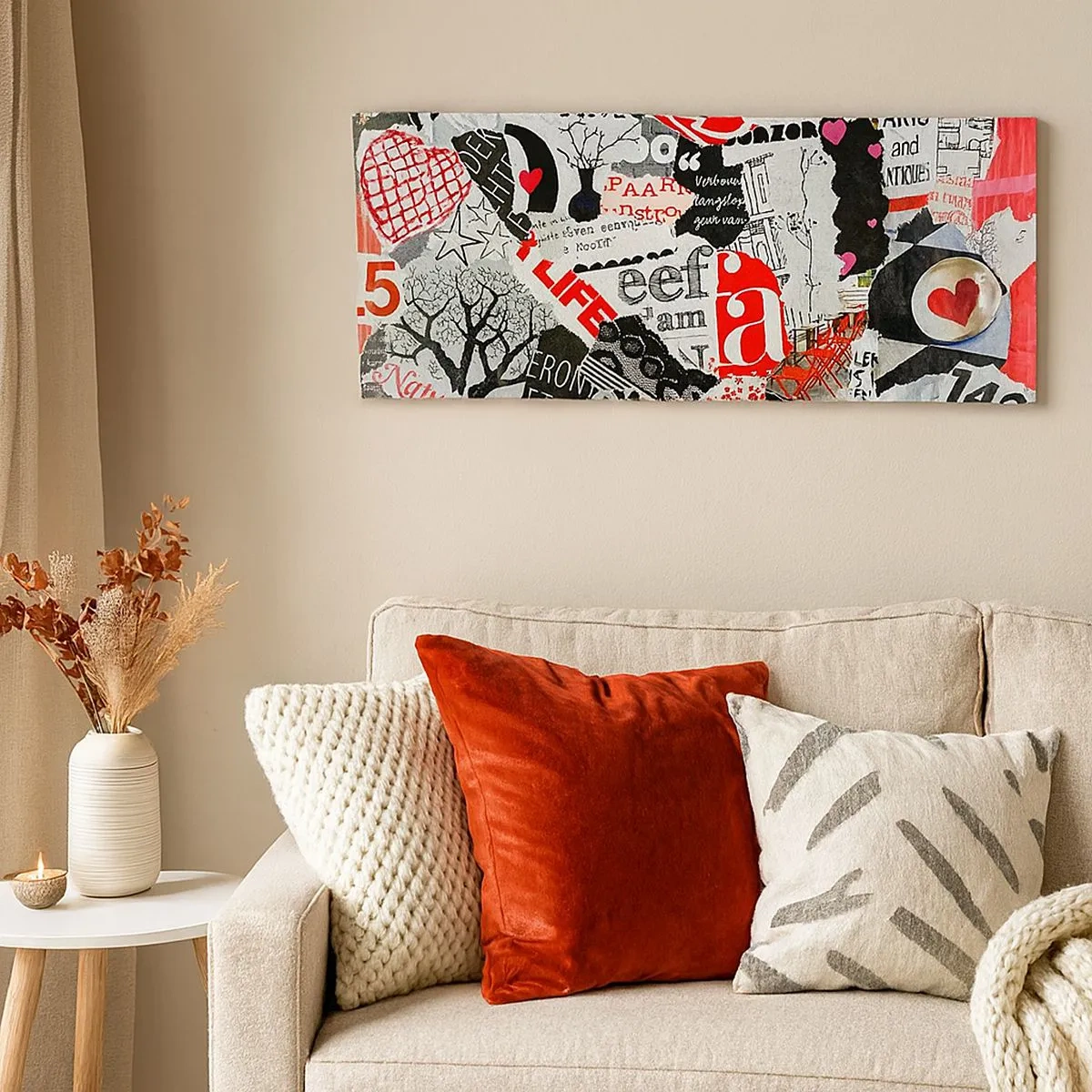 Impression sur toile - Image sur toile - Collage hipster - 100x40 cm