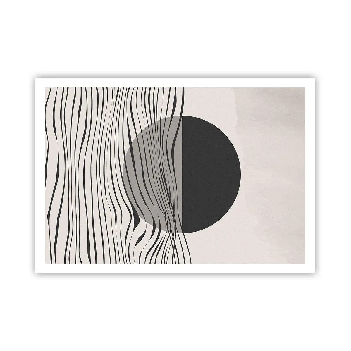 Affiche - Poster - Lignes abstraites et formes géométriques aux couleurs douces - 100x70cm - Demi composition - Décoration murale moderne pour le salon et la chambre ARTTOR