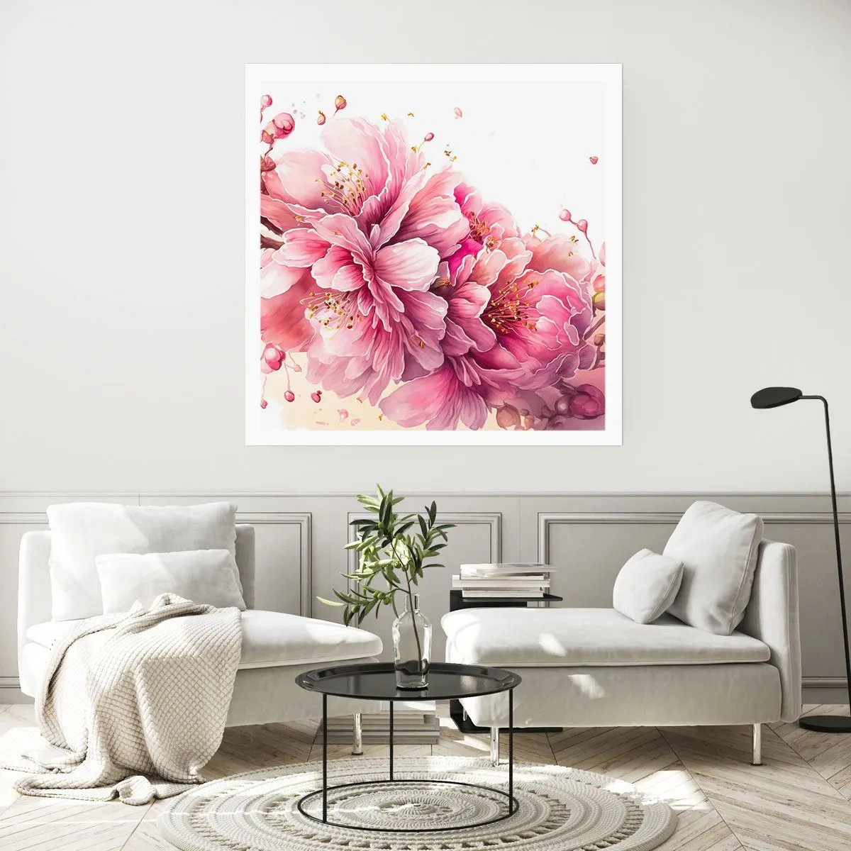 Affiche - Poster - Fleur florissante de cerisier - 50x50 cm