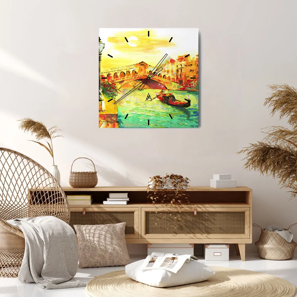 Horloge murale - Pendule murale - Un pèlerinage d'amoureux - 40x40 cm