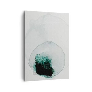 Impression sur toile - Image sur toile - Goutte d'eau abstraite avec des nuances de vert et de noir - 50x70cm - Dans une goutte d'eau - Décoration murale moderne pour le salon et la chambre ARTTOR