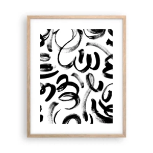 Affiche dans un chêne clair - Poster - Noir sur blanc - 40x50 cm