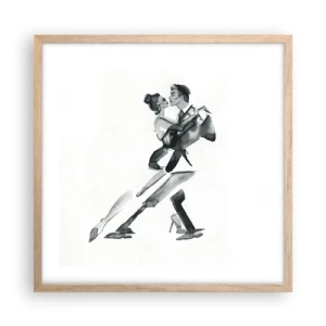 Affiche dans un chêne clair - Poster - En un battement - 50x50 cm