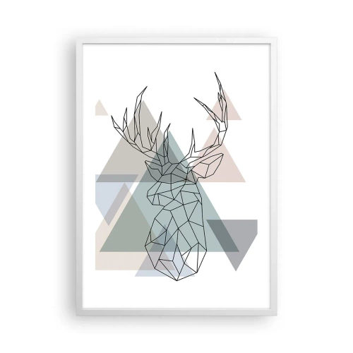 Affiche dans un cadre blanc - Poster - Dans une forêt géométrique - 50x70 cm