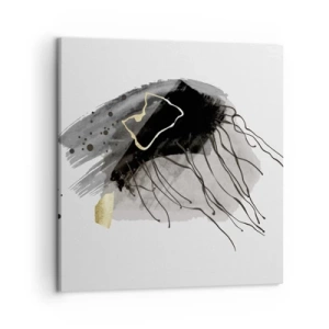 Impression sur toile - Image sur toile - En noir et en or - 50x50 cm