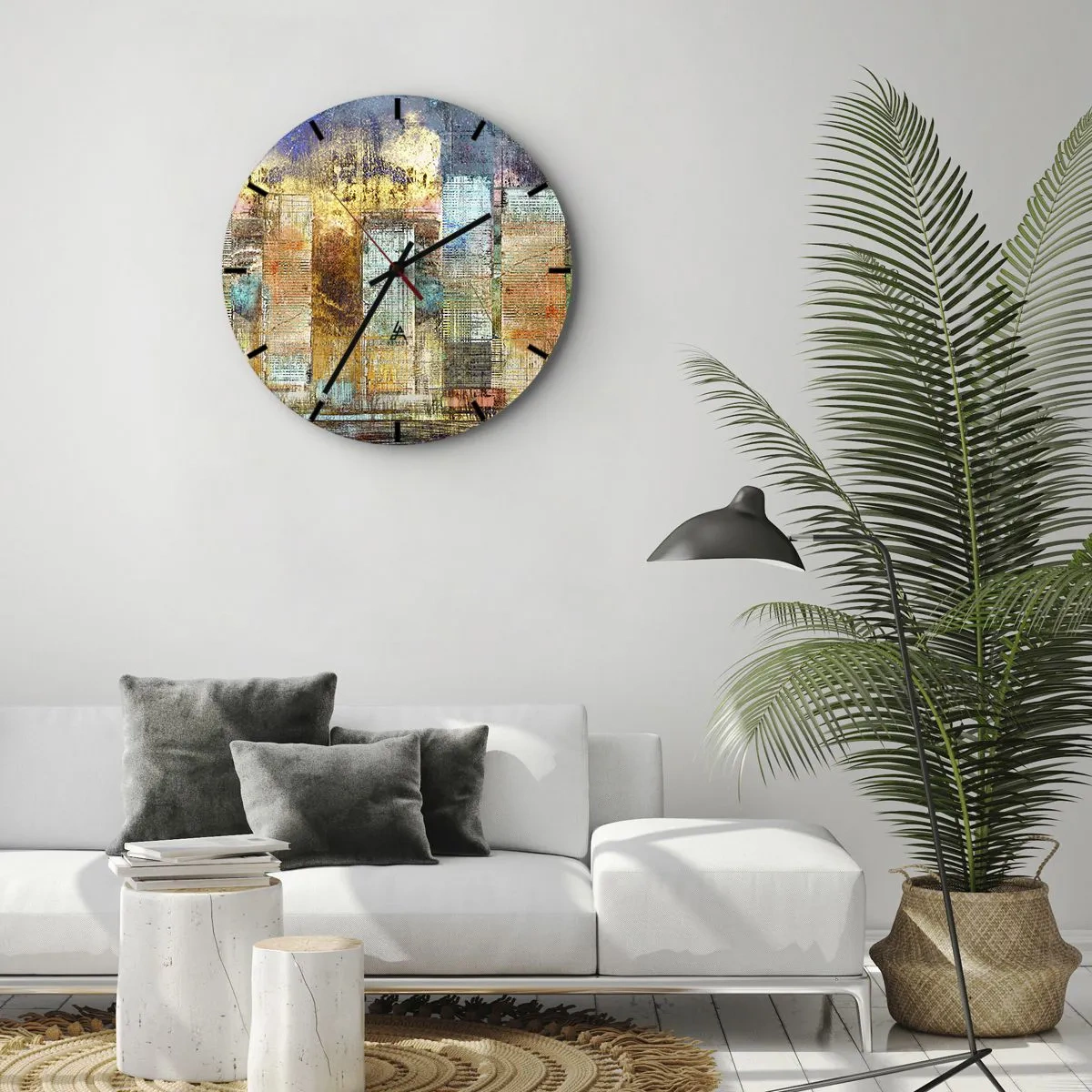Horloge murale - Pendule murale - Une métropole ensoleillée - 40x40 cm