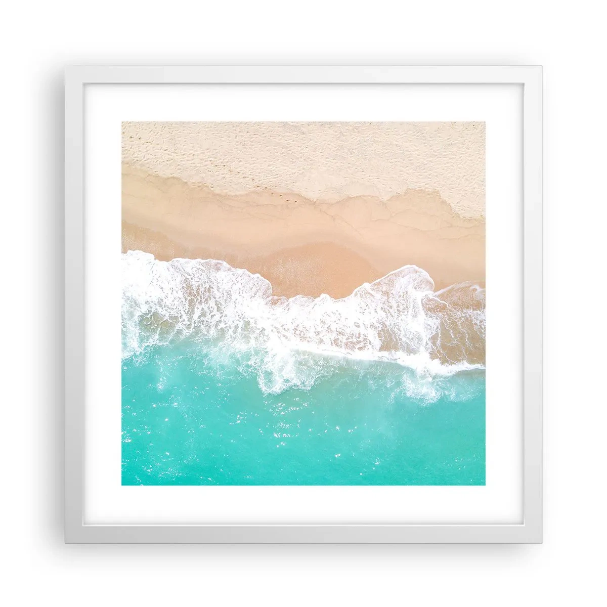 Affiche dans un cadre blanc - Poster - Caresse de l'océan - 40x40 cm