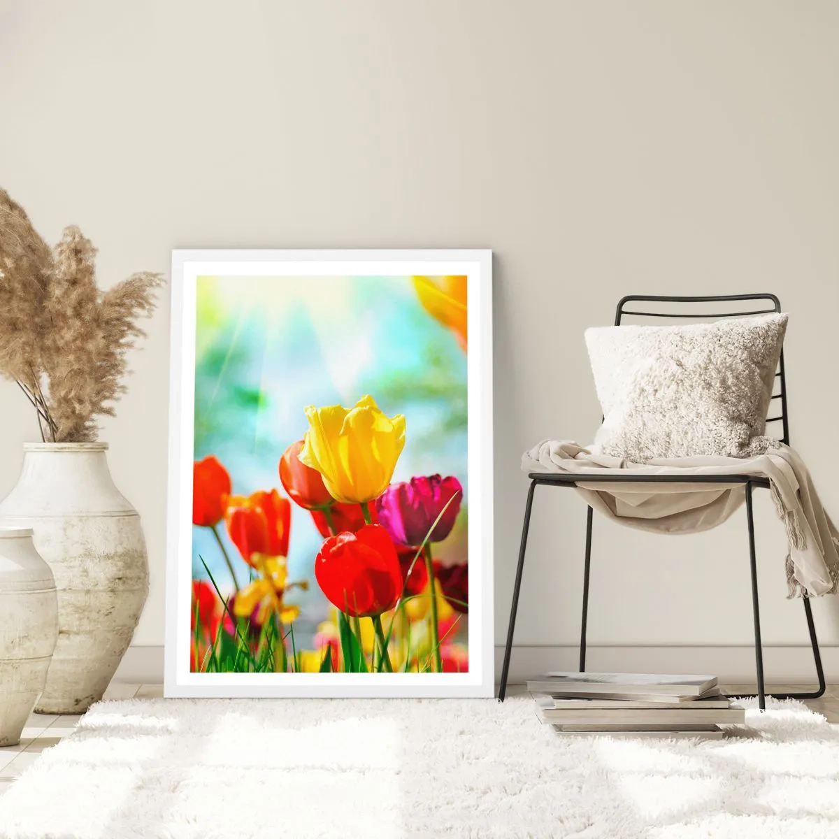 Affiche dans un cadre blanc - Poster - Toutes les couleurs du soleil - 30x40 cm