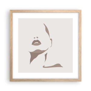 Affiche dans un chêne clair - Poster - Fait de lumière et d'ombre - 40x40 cm