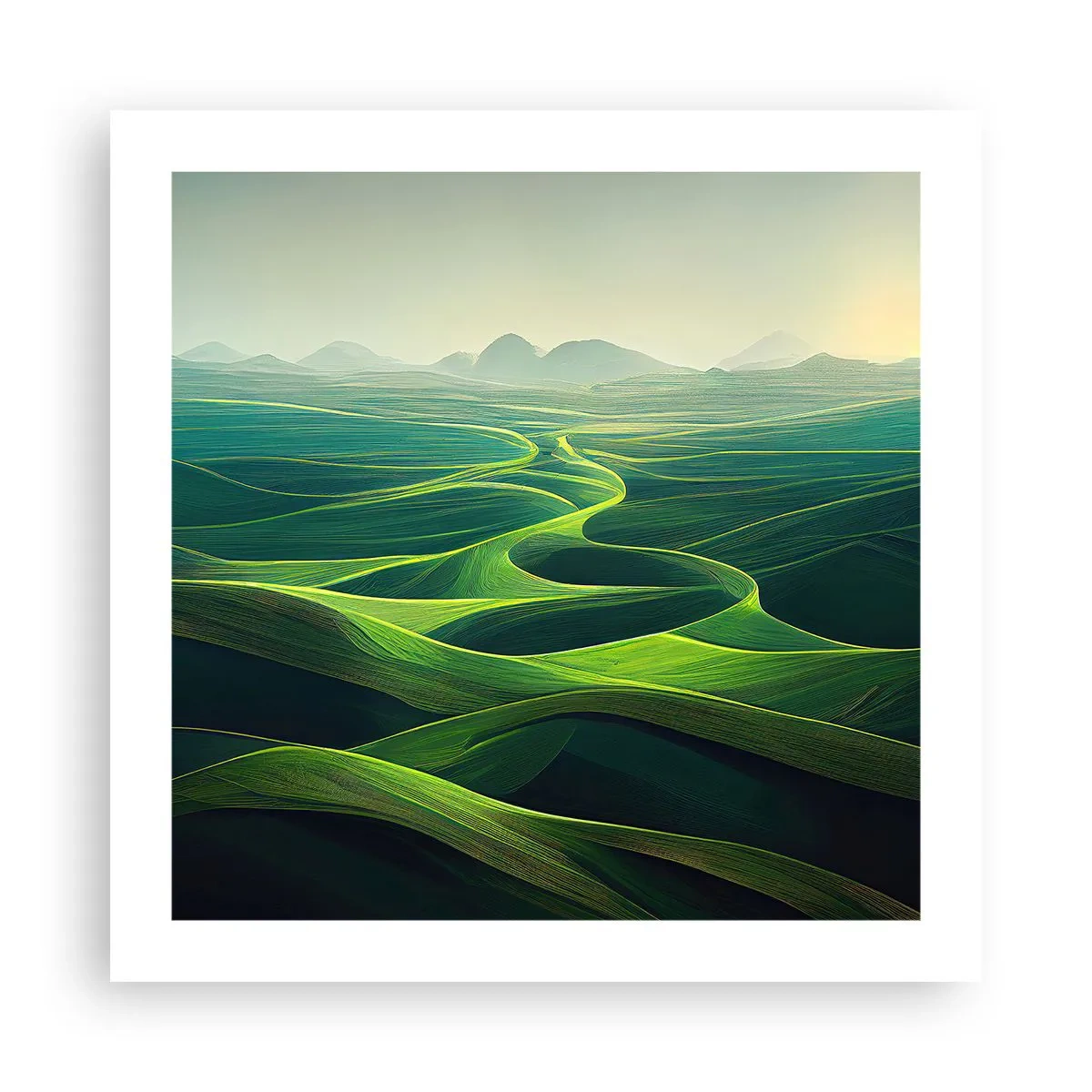Affiche - Poster - Dans les vallées verdoyantes - 50x50 cm