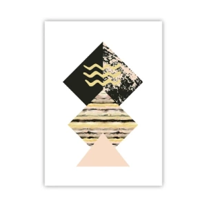 Affiche - Poster - Composition géométrique abstraite aux couleurs délicates - 50x70cm - Pas si simple - Décoration murale moderne pour le salon et la chambre ARTTOR