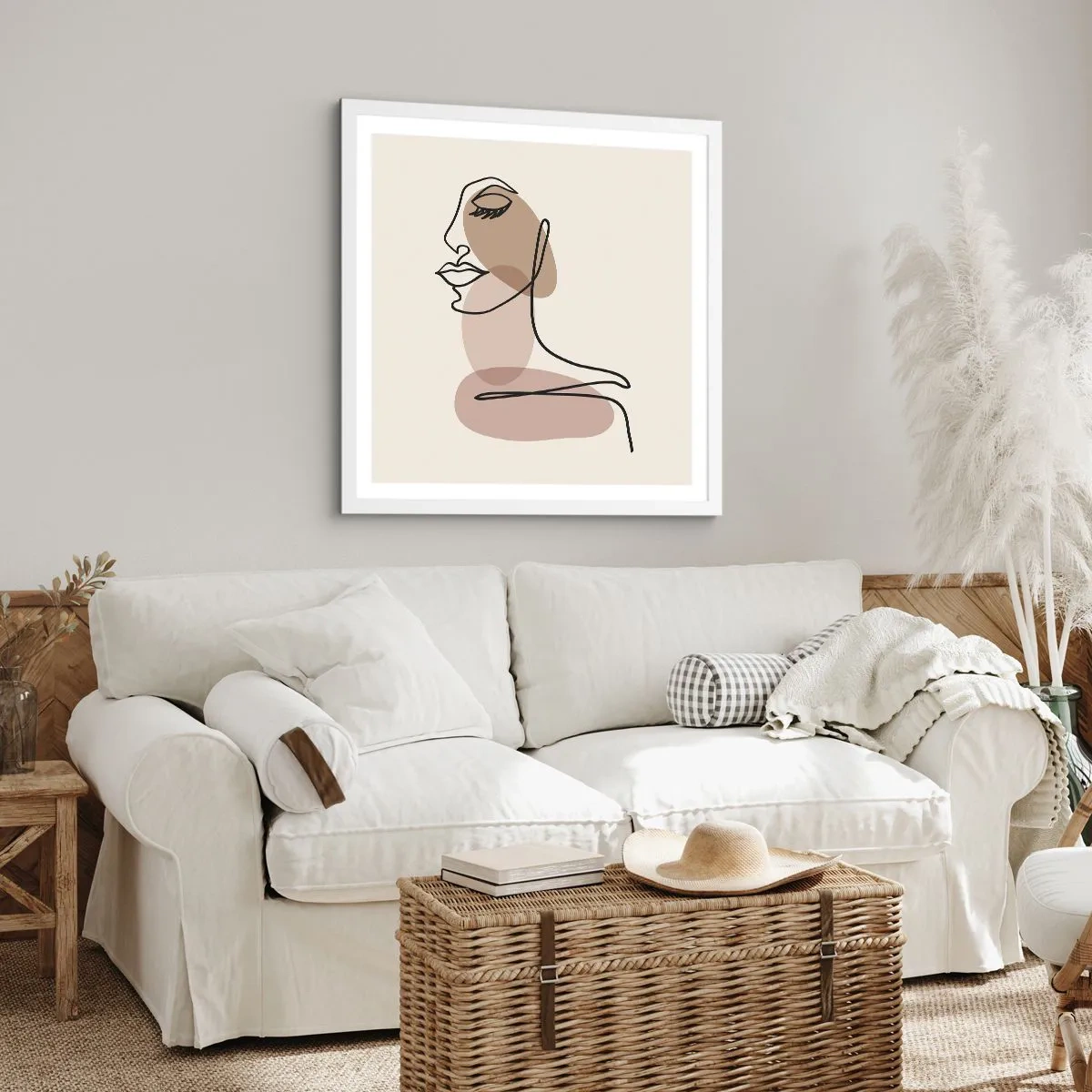 Affiche dans un cadre blanc - Poster - Une certaine ligne de beauté - 50x50 cm