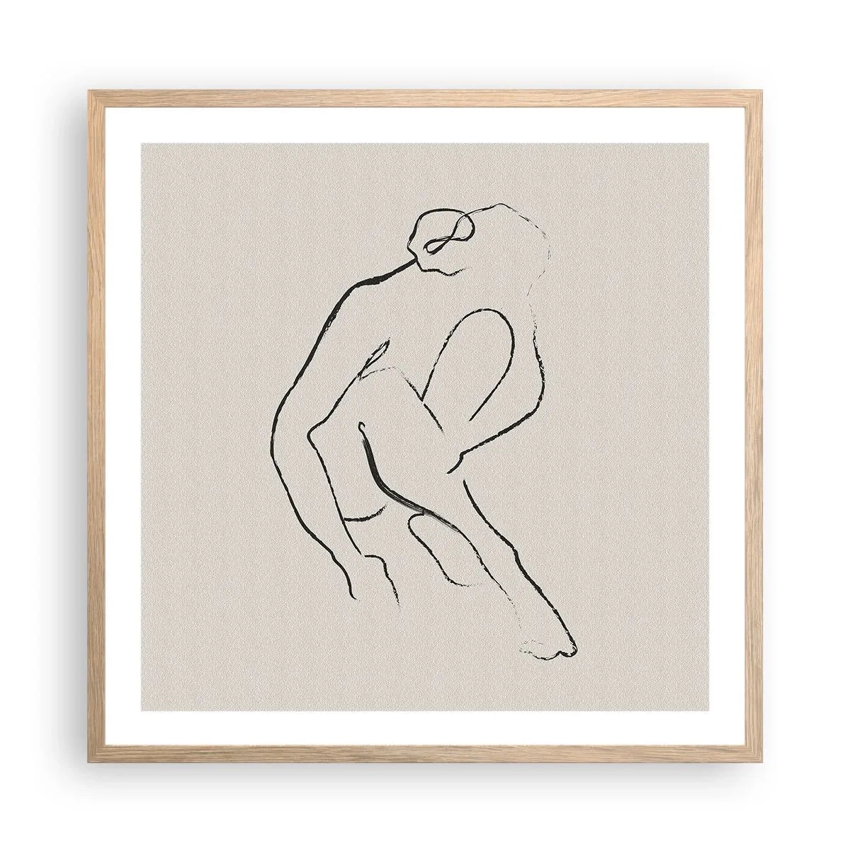 Affiche dans un chêne clair - Poster - Croquis intime - 60x60 cm