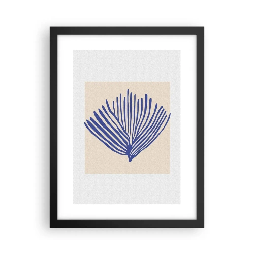 Affiche dans un cadre noir - Poster - Éventail bleu - 30x40 cm