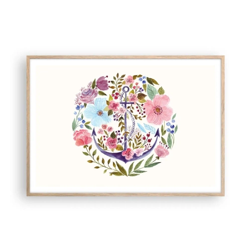 Affiche dans un chêne clair - Poster - Le beau rêve du marin - 100x70 cm