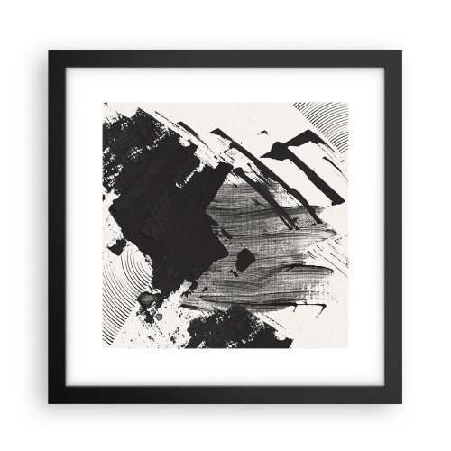 Affiche dans un cadre noir - Poster - Abstraction – expression du noir - 30x30 cm