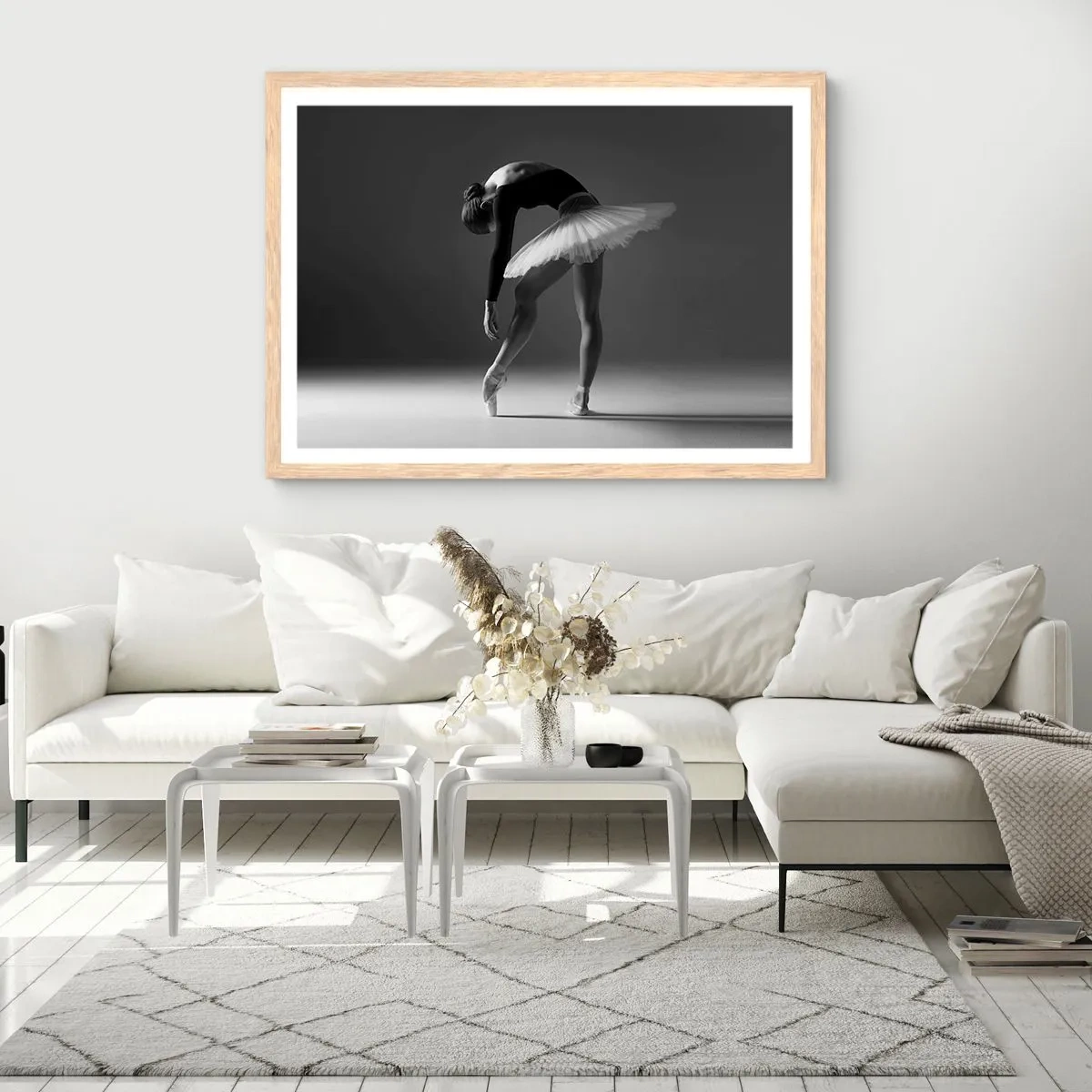 Affiche dans un chêne clair - Poster - Belle ballerine - 50x40 cm