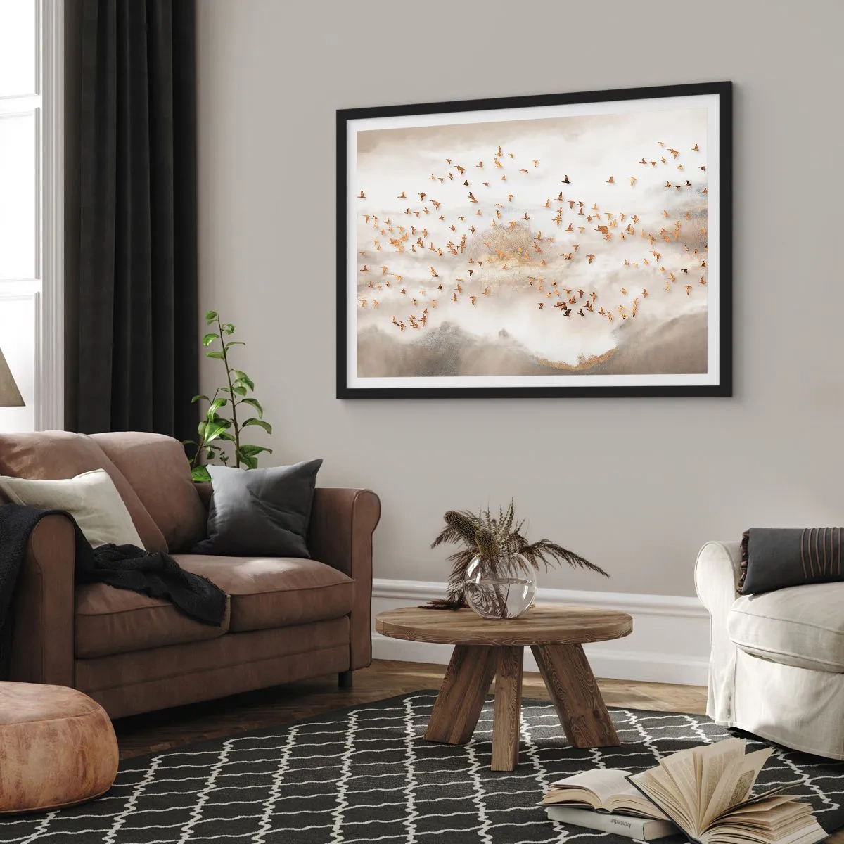 Affiche dans un cadre noir - Poster - Il est l'heure… - 50x40 cm