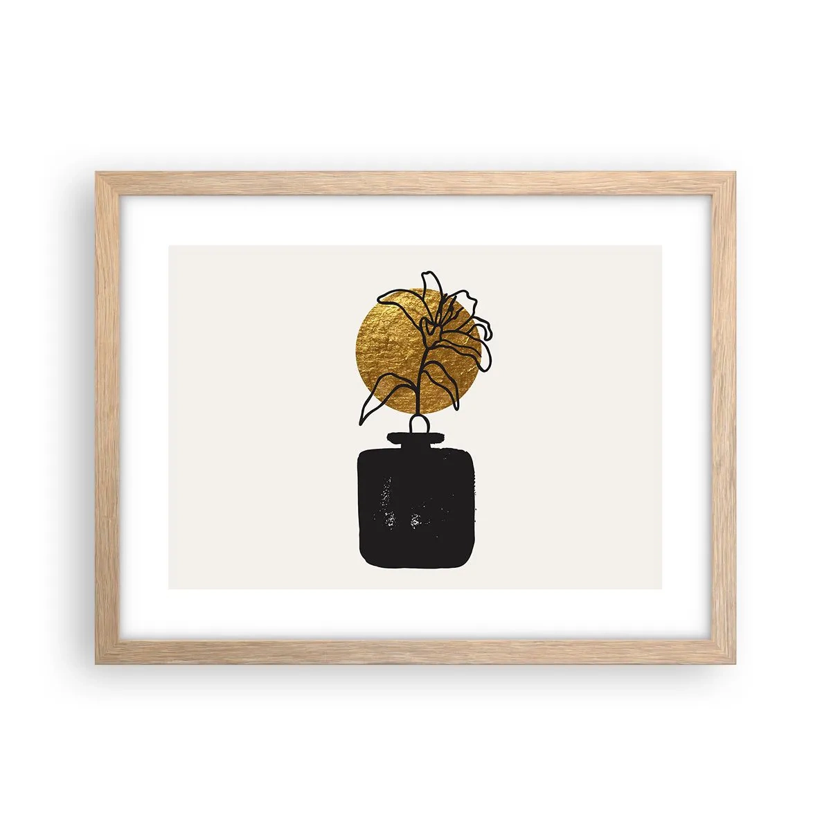 Affiche dans un chêne clair - Poster - La beauté vaut son pesant d'or - 40x30 cm